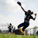 Saline Angel Schilke plays catch with teammates in between games on Monday, April 29. Daniel Brenner I AnnArbor.com